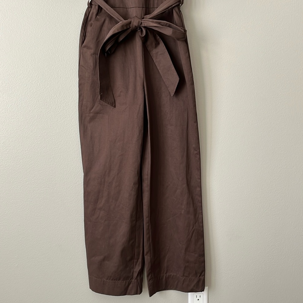 En Saison Puff Sleeve Open Back Jumpsuit / Brown /‎ SZ XS - Picture 5 of 12